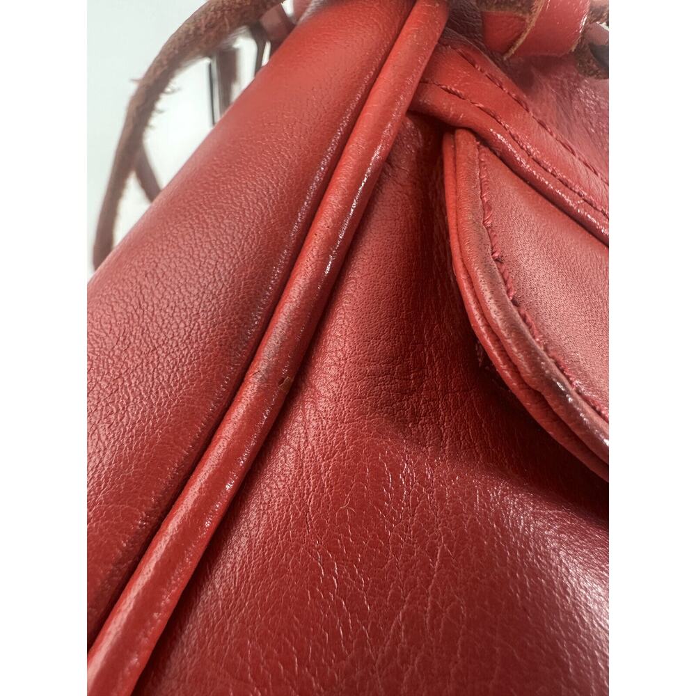 Rebecca Minkoff Mini Mac Crossbody Bag Red Leather Purse Chain Strap Studded - Picture 5 of 16